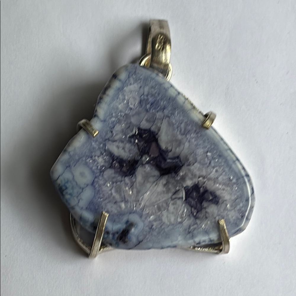 🟧Brand New SS Blue Druzy Pendant
